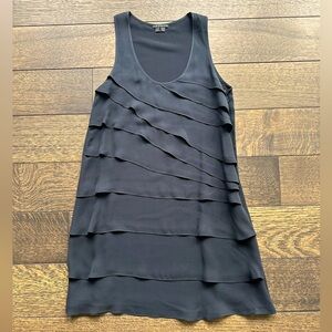 Theory tiered 100% silk black sleeveless dress. Mint condition. Lined.